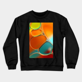 Oil & Water Abstract in Orange Crewneck Sweatshirt